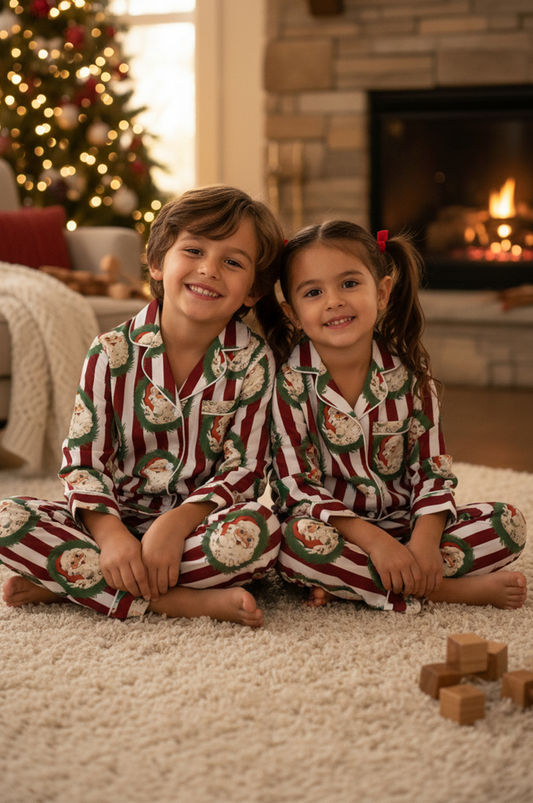 Santa's Christmas Kids manga larga y pantalón