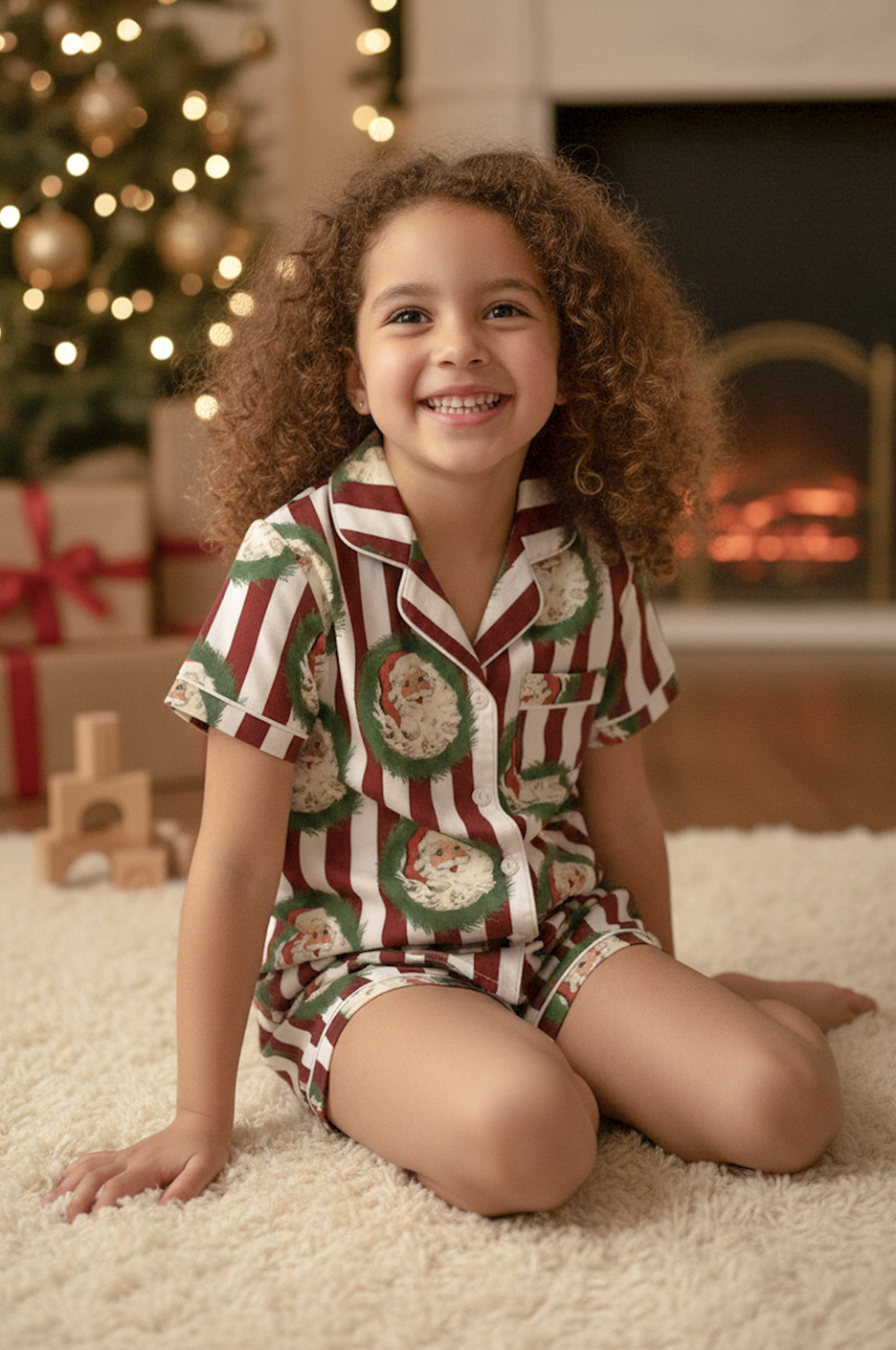 Santa's Christmas Kids manga corta y short