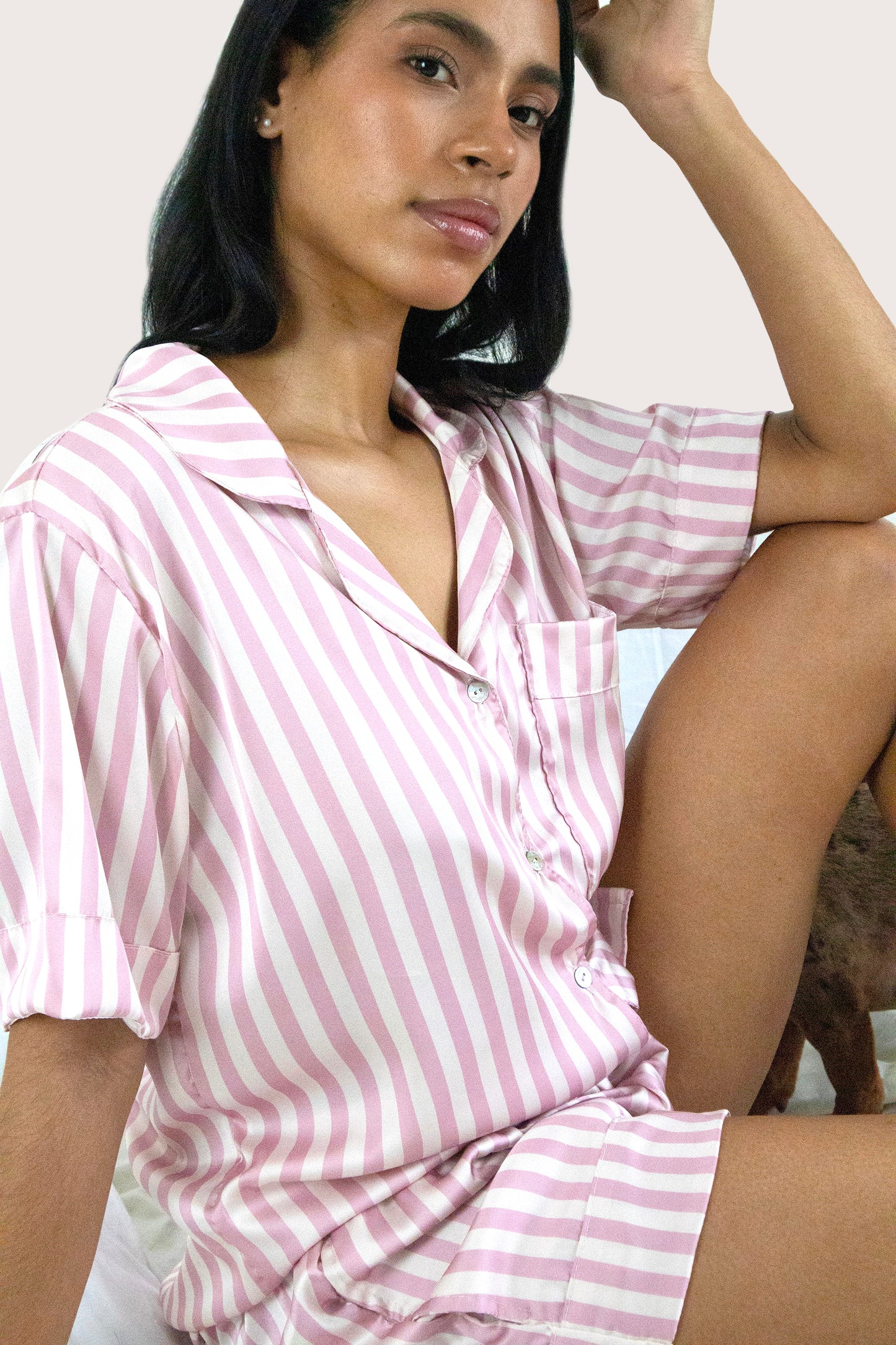 Camisa manga corta y short classic pink