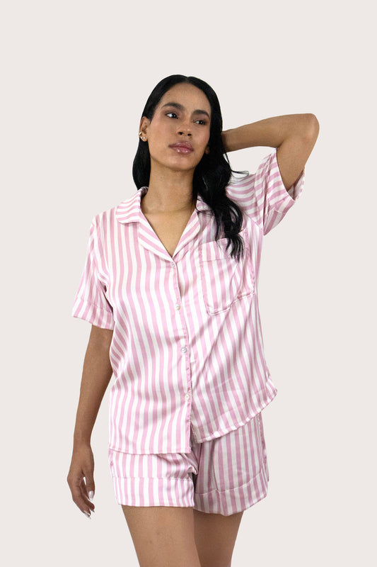 Camisa manga corta y short classic pink